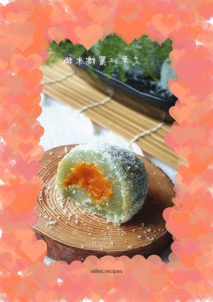 Mugwort, sweet potato and glutinous rice cakes