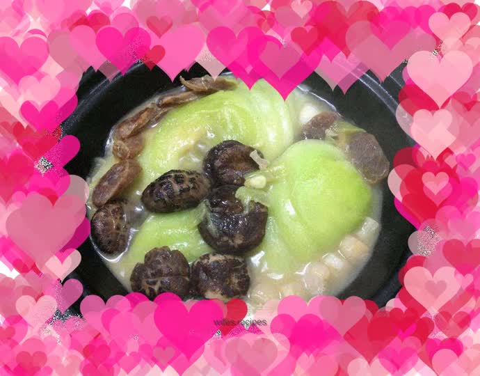 Braised mustard greens with mushrooms