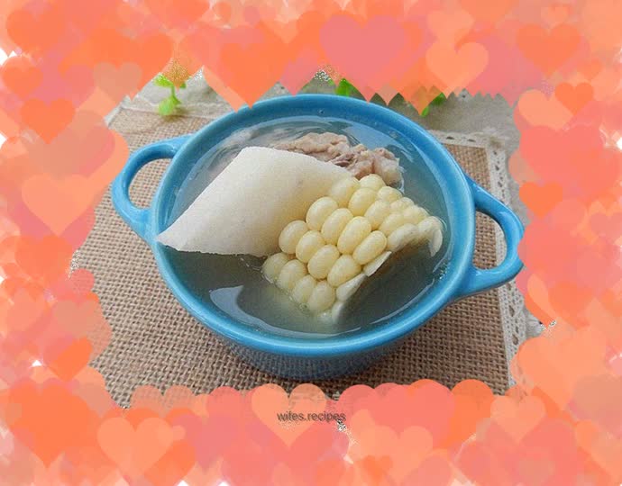 Yam and corn bone soup