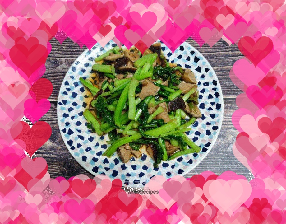 Sautéed Choi Sum with Mushrooms