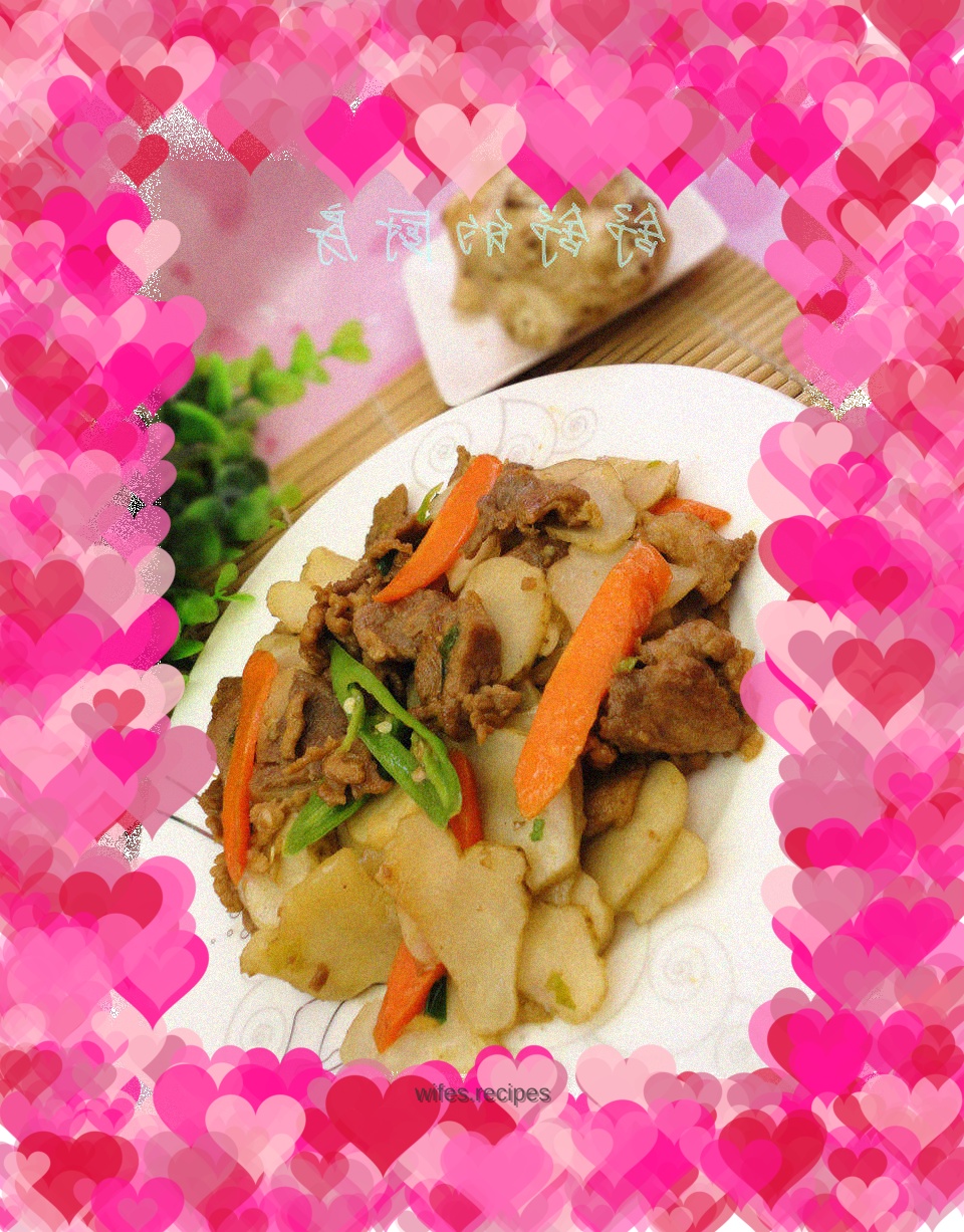 Fried pork slices with potato