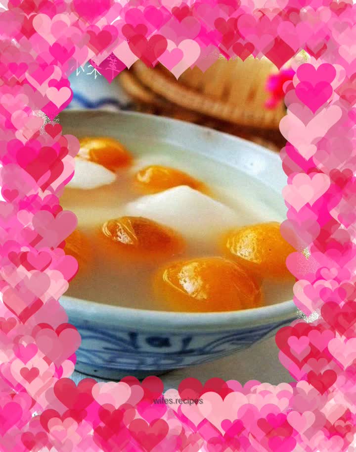 Kumquat glutinous rice cake soup