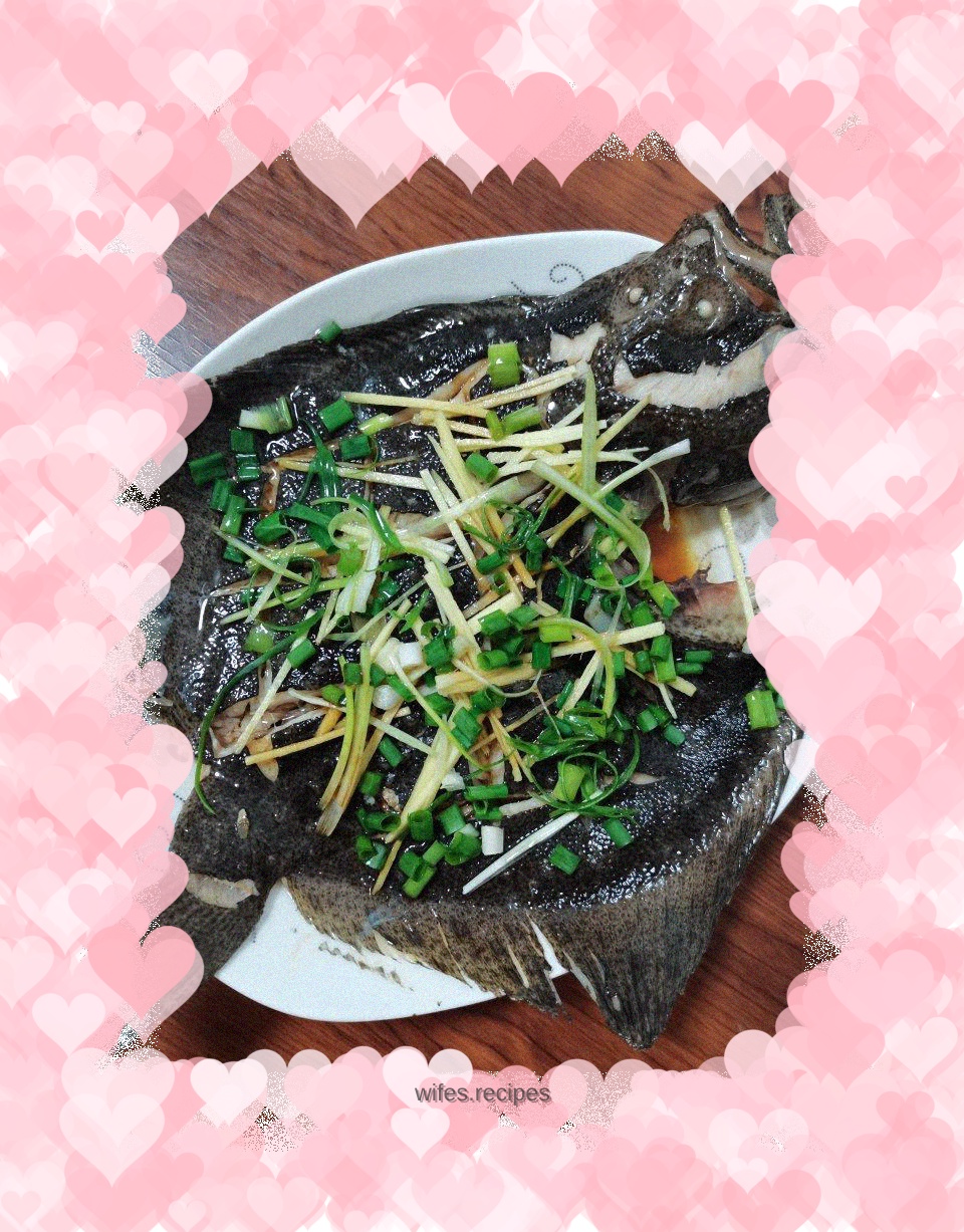 Steamed turbot
