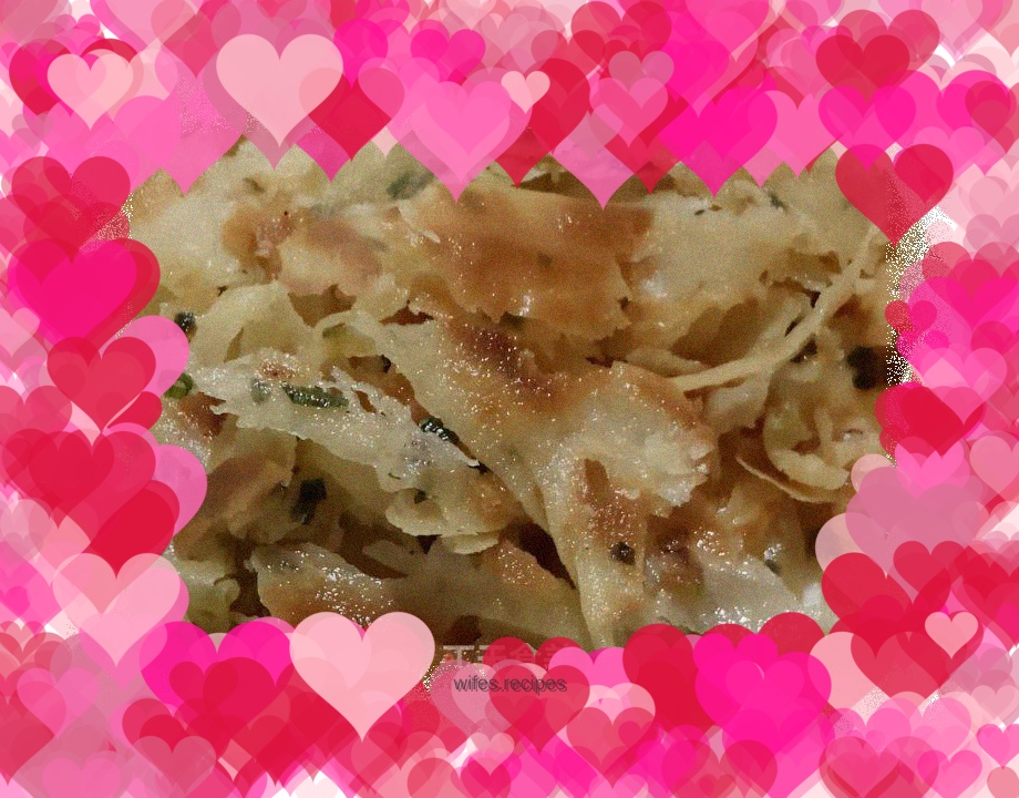 Hand-shredded scallion pancake