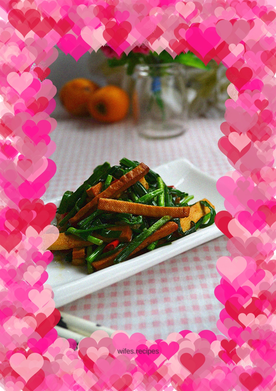 Stir-fried dried beans with leeks