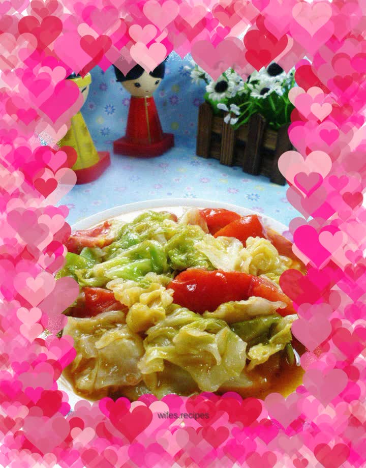 Stir-fried cabbage with tomatoes