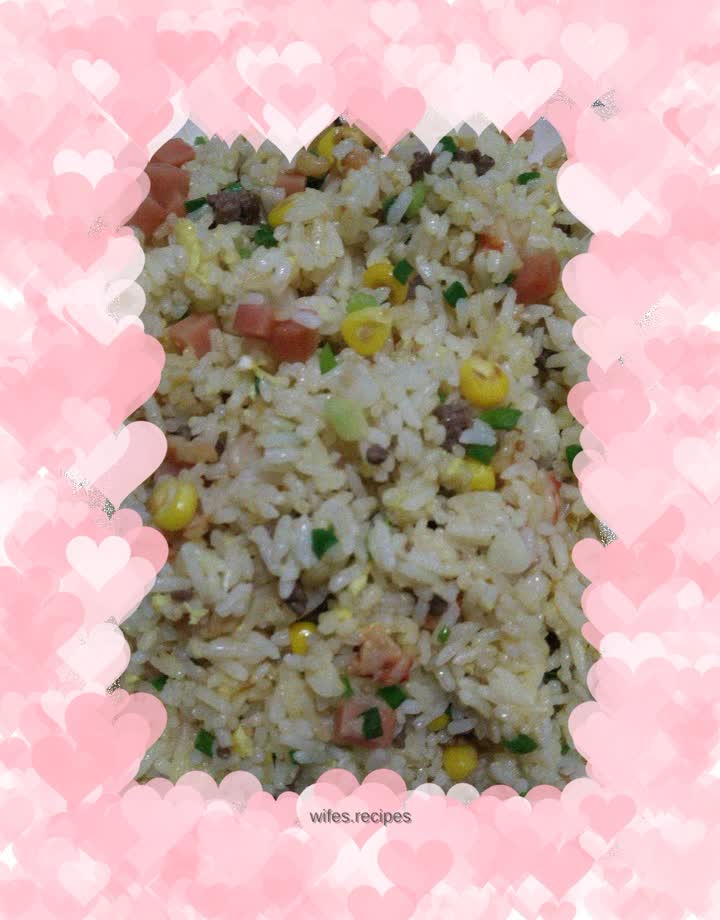 Beef, shrimp, ham and egg fried rice