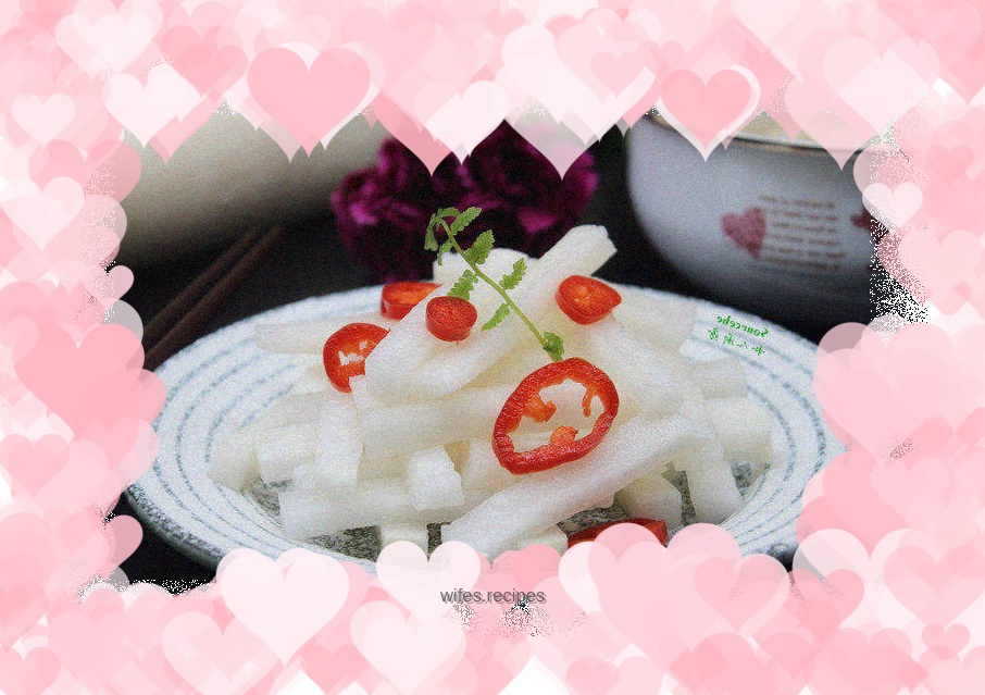 Sweet and sour radish strips