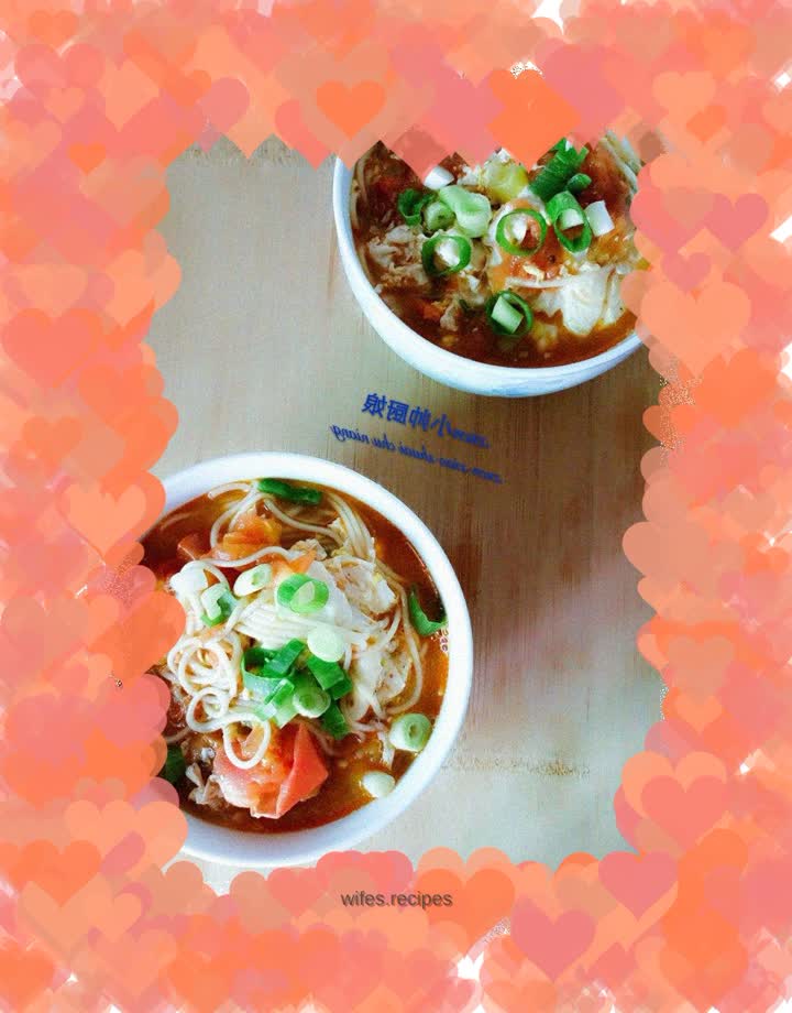 Tomato Poached Egg Cloud Silk Noodles