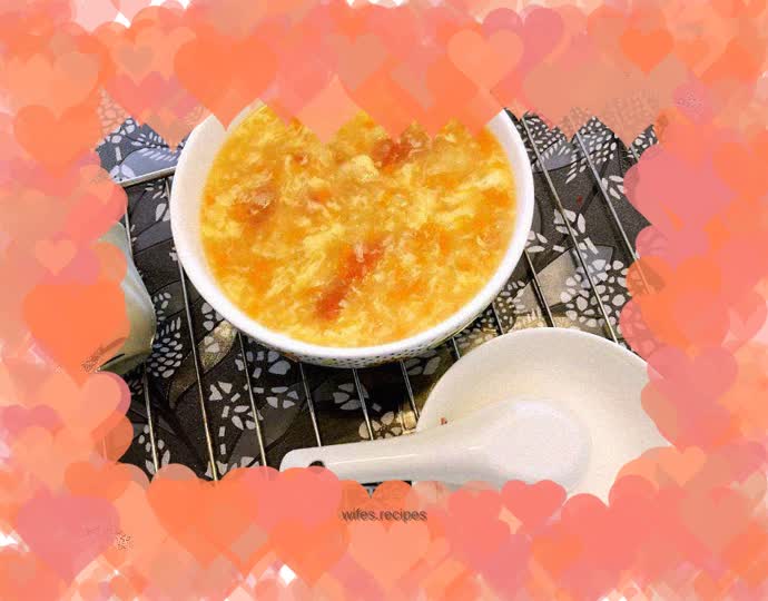 Baby's favorite meal--[Carrot, Tomato, and Egg Pimple Soup]