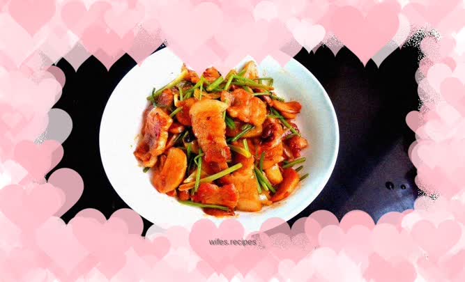 Pleurotus eryngii and salt-fried pork