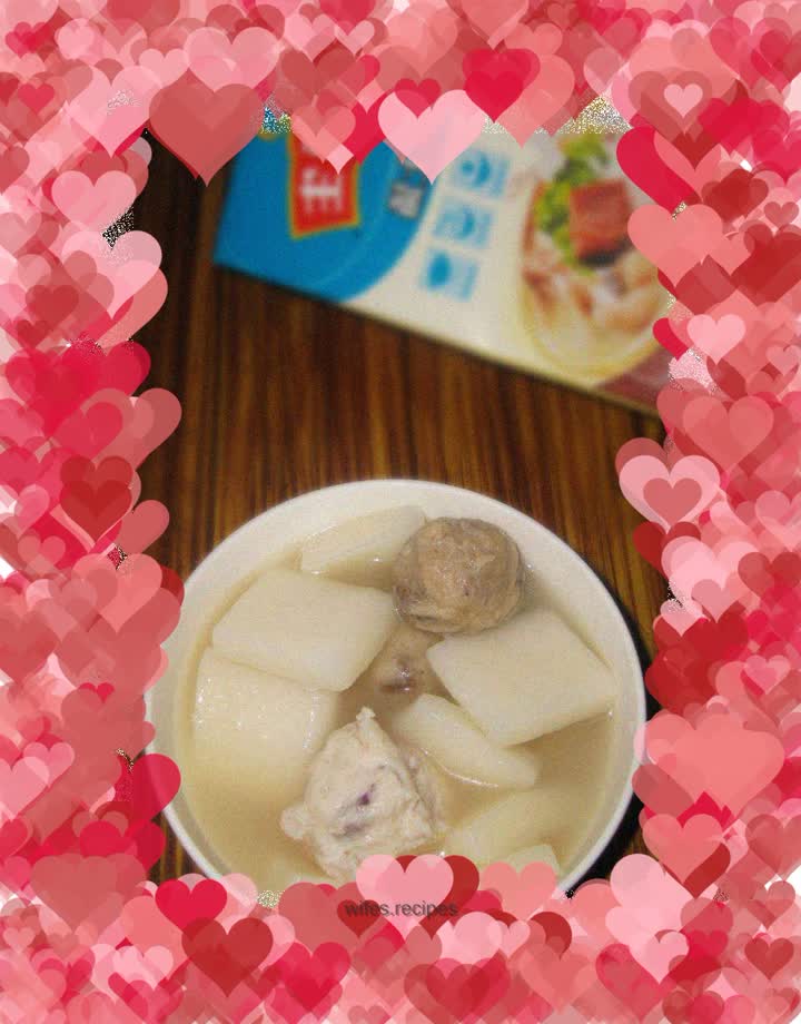 Rice cakes cooked in stock