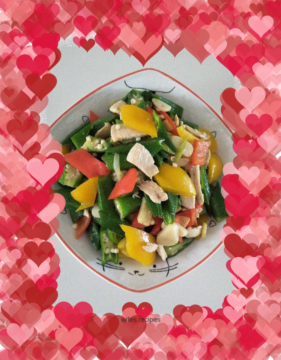 Fried Okra with Chicken Breast