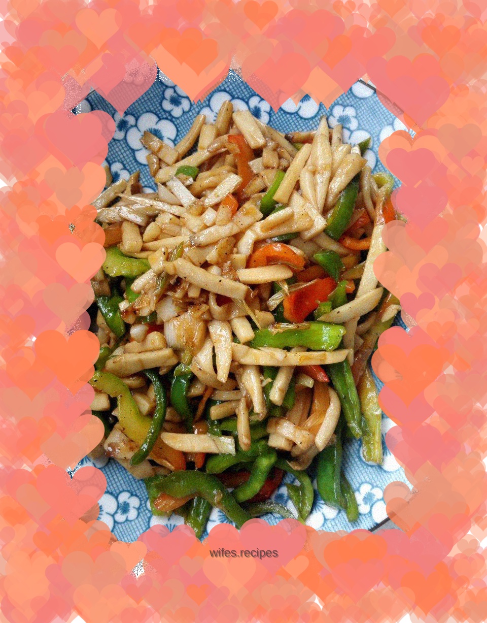 Stir-fried King Oyster Mushrooms with Colorful Peppers