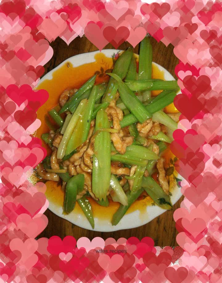 Celery shredded pork