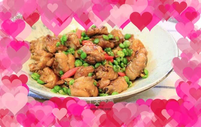 Stir-fried peas and chicken
