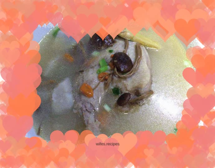 Tea tree mushroom, taro and duck soup