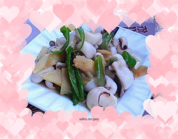 Ginger sliced squid tentacles