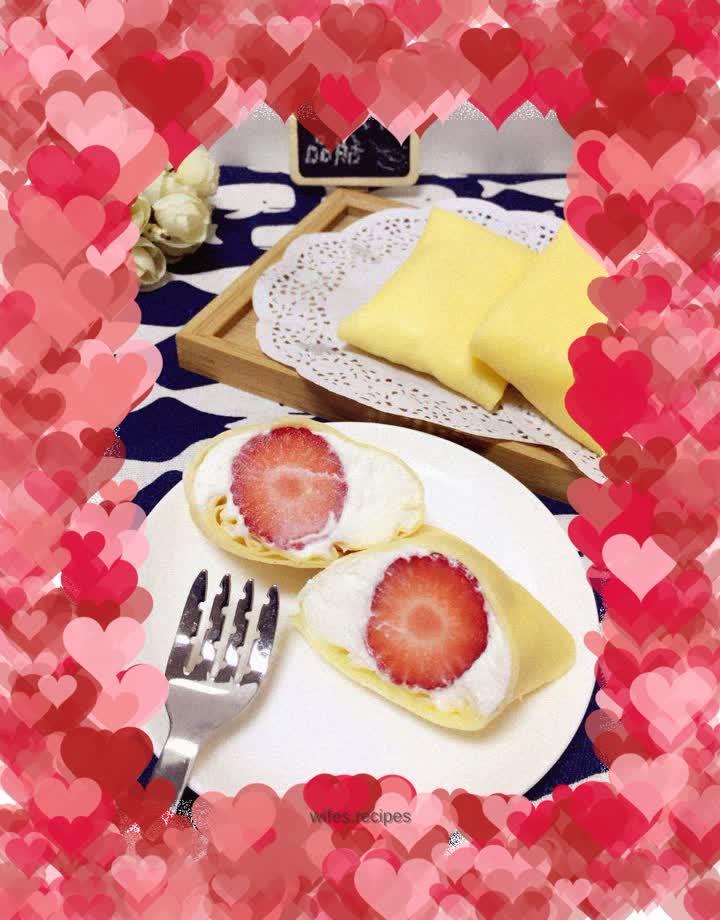 Strawberry/mango fruit pancake