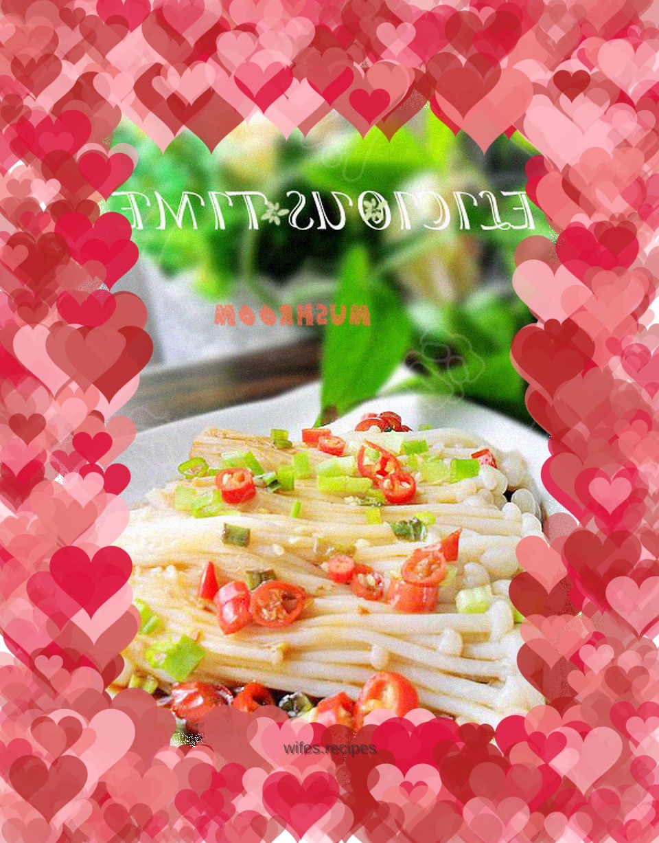 Boiled Enoki Mushrooms