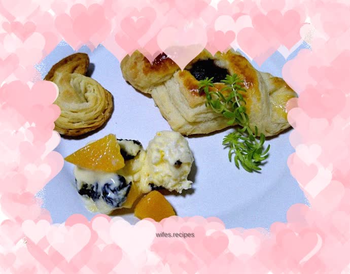 Danish bread and ice cream