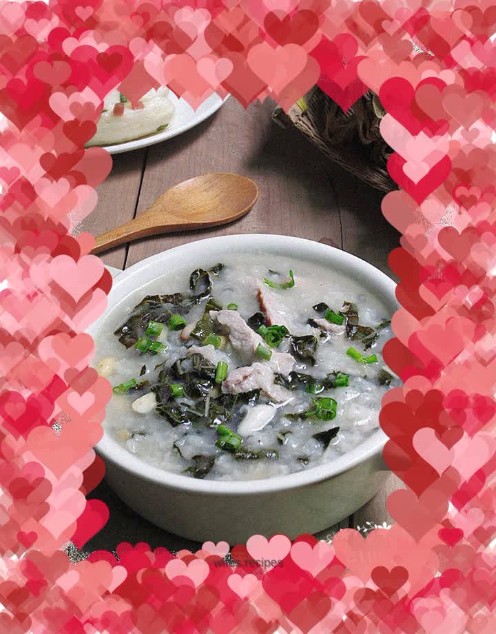 Dried and lean meat porridge with farm vegetables