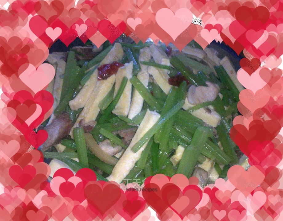 Dried celery shredded pork - home cooking