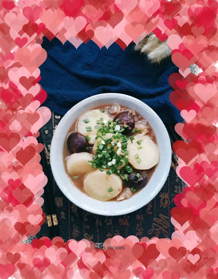 Mushroom and radish stew
