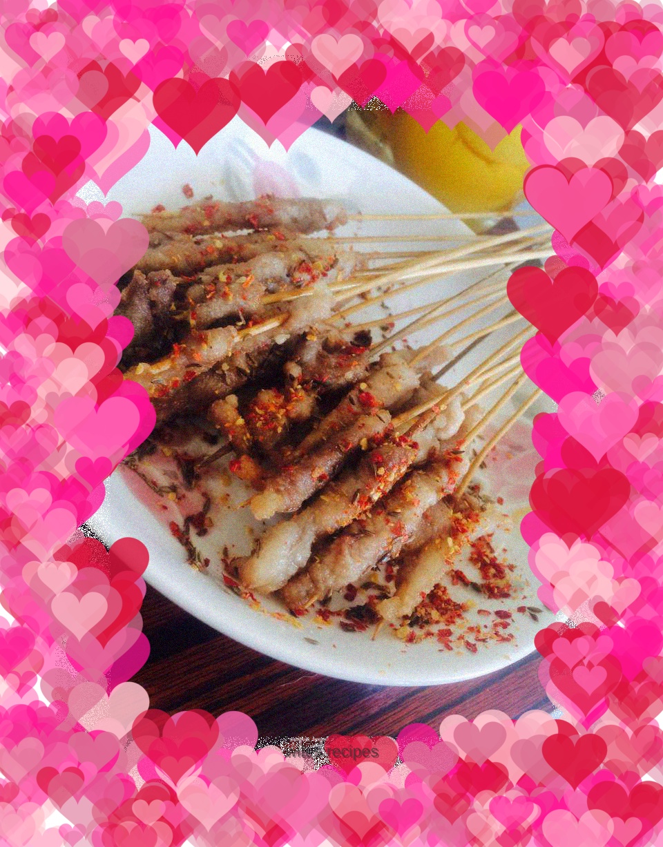 Fried pork skewers