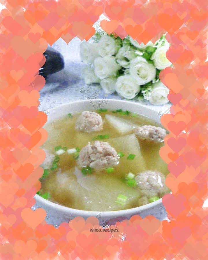 Meatballs and winter melon soup