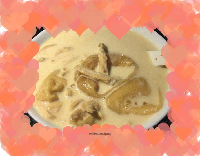 Chicken and fresh milk stewed fish maw