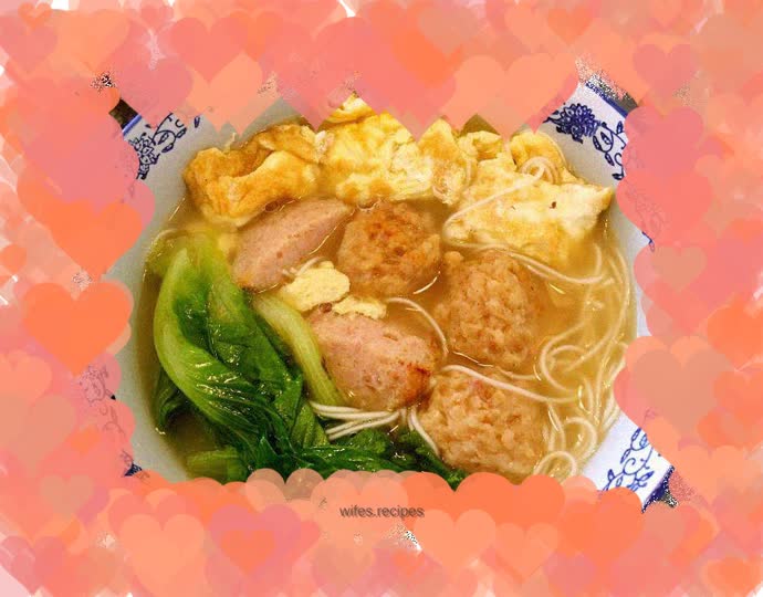 Tudoujia [N Variations of Cotton] - [Meatball Stand, Egg and Green Vegetable Noodles]