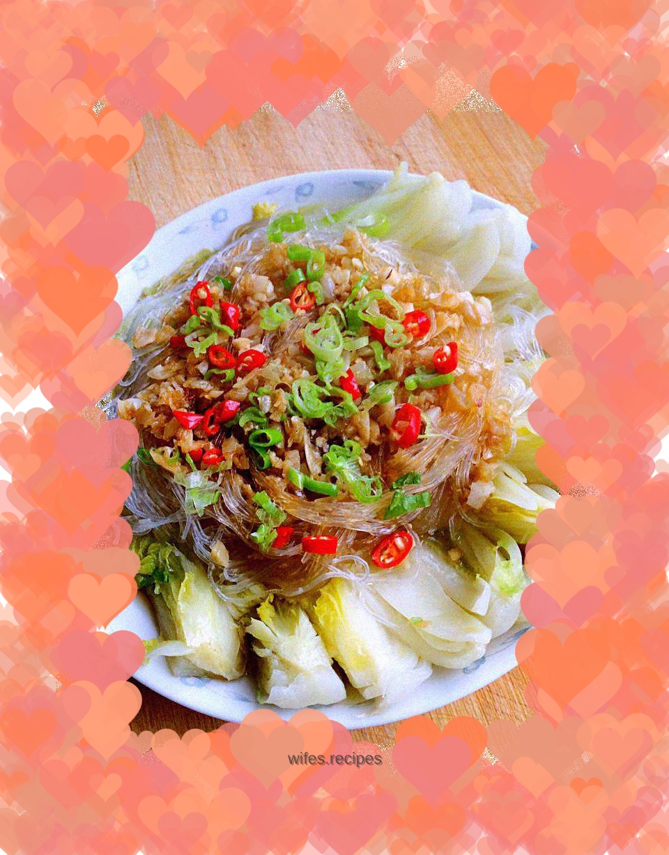 Steamed Baby Cabbage with Garlic Vermicelli