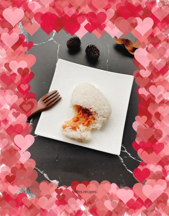 Ham and meat floss rice balls