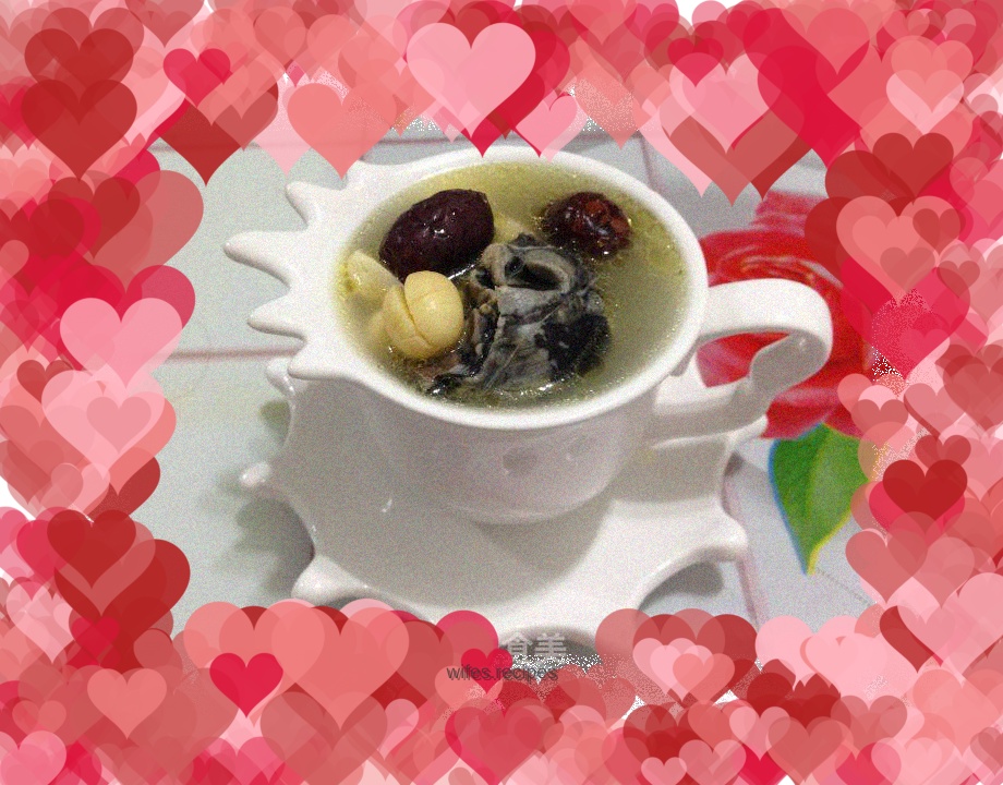 Black-bone chicken, lotus seeds and red dates soup