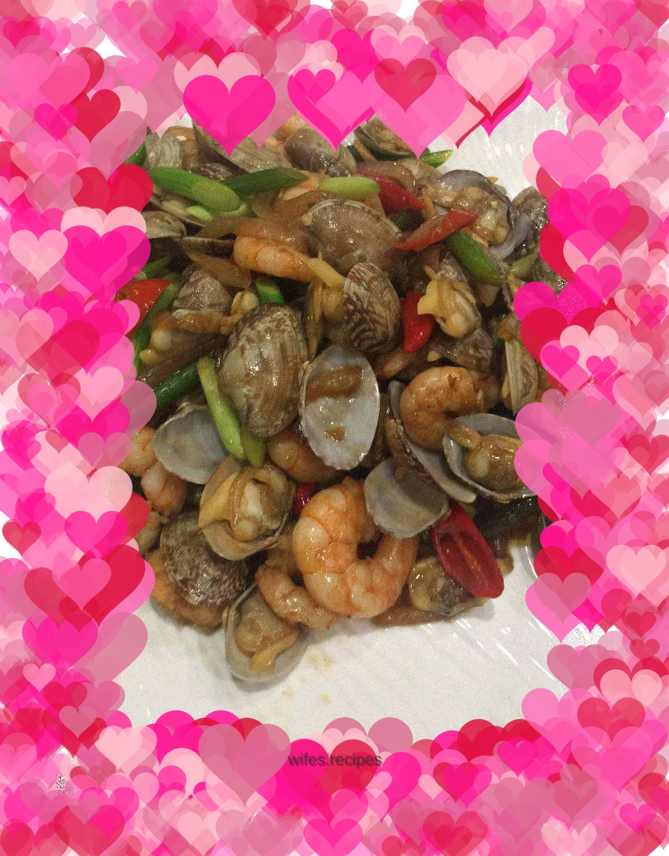 Spicy stir-fried seafood