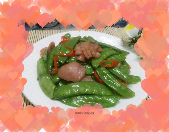Fried Sausage with Snow Peas