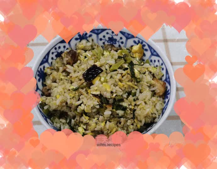 Pickled vegetables and egg rice