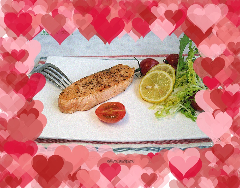 Pan-fried black pepper salmon