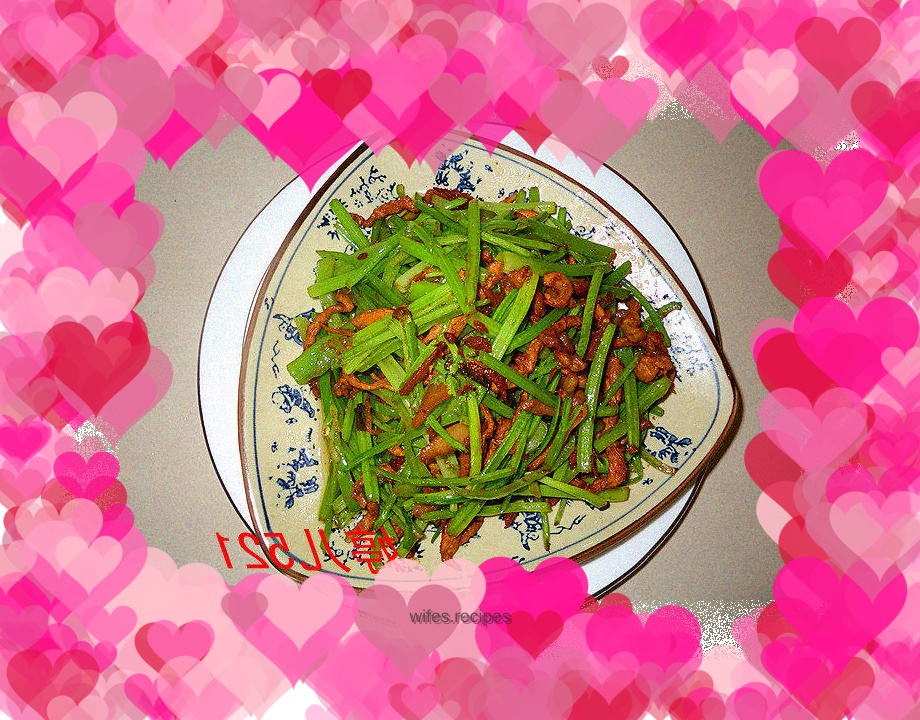 Stir-fried shredded pork with celery