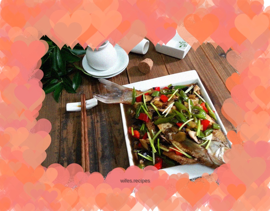 Braised bream with mushrooms