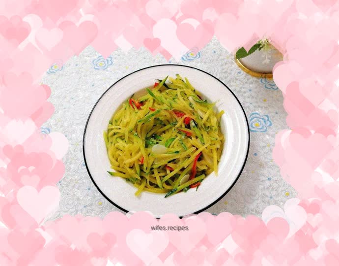 Vegetarian fried pumpkin shreds