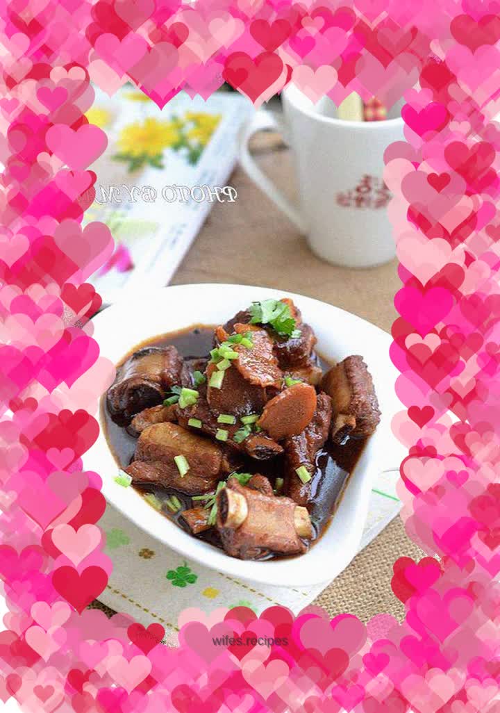 New recipe for an old dish---braised pork ribs with green onions