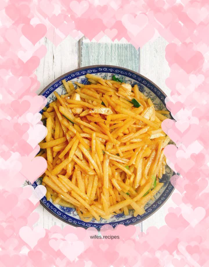 Shredded potatoes with soy sauce