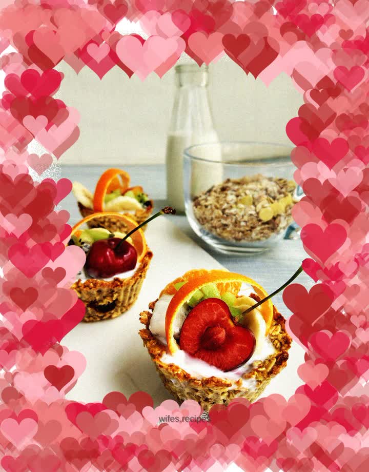 Yogurt Oatmeal Fruit Basket