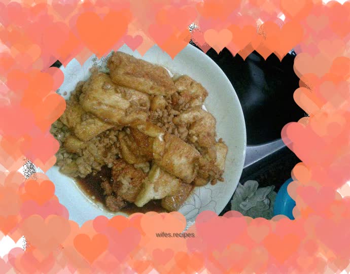 Pan-fried tofu and minced pork