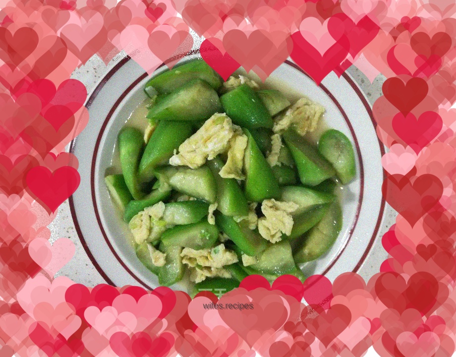 Scrambled eggs with loofah