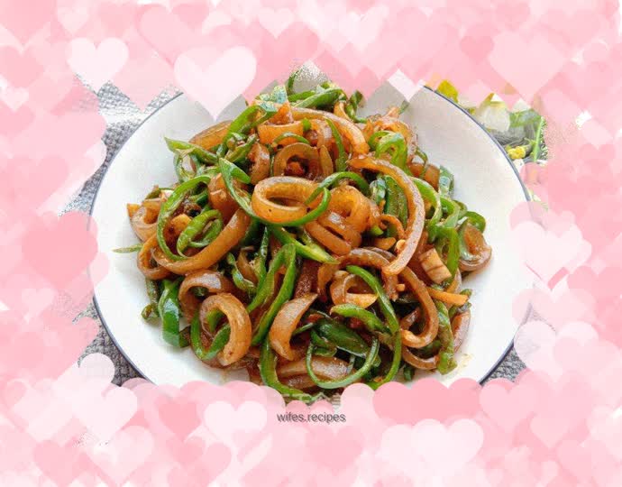 Fried pork rinds with green pepper