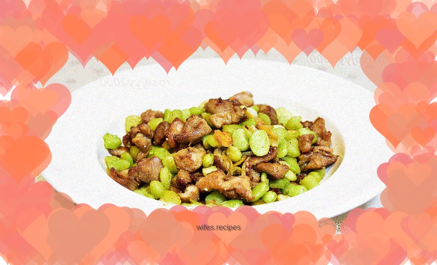 Fried Lima Beans with Diced Chicken