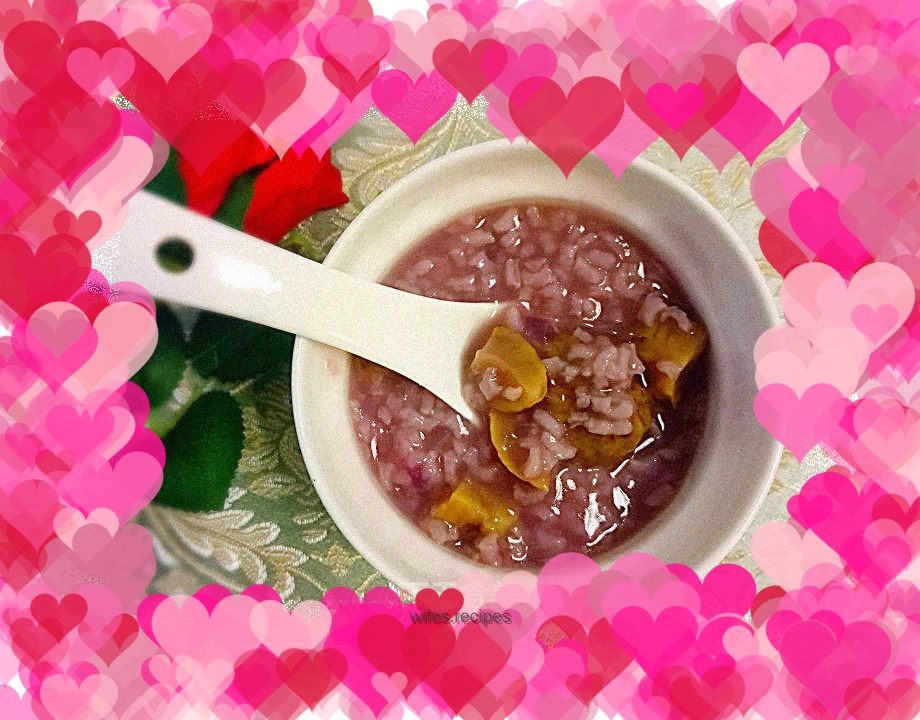 Purple sweet potato and chestnut porridge